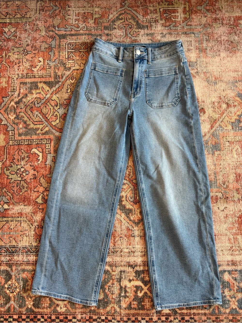 NWOT Quince Bella Stretch Patch Pocket Wide Leg Jeans - 26